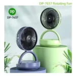 Dp-7637 Rechargeable Fan - Automatic Rotate System-8000 mAh Battery Long Time Backup.