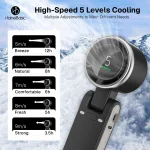 Turbo Frost Mini Portable Fan – Powerful Rechargeable USB Fan with 100 Speeds & Digital Display - Image 5
